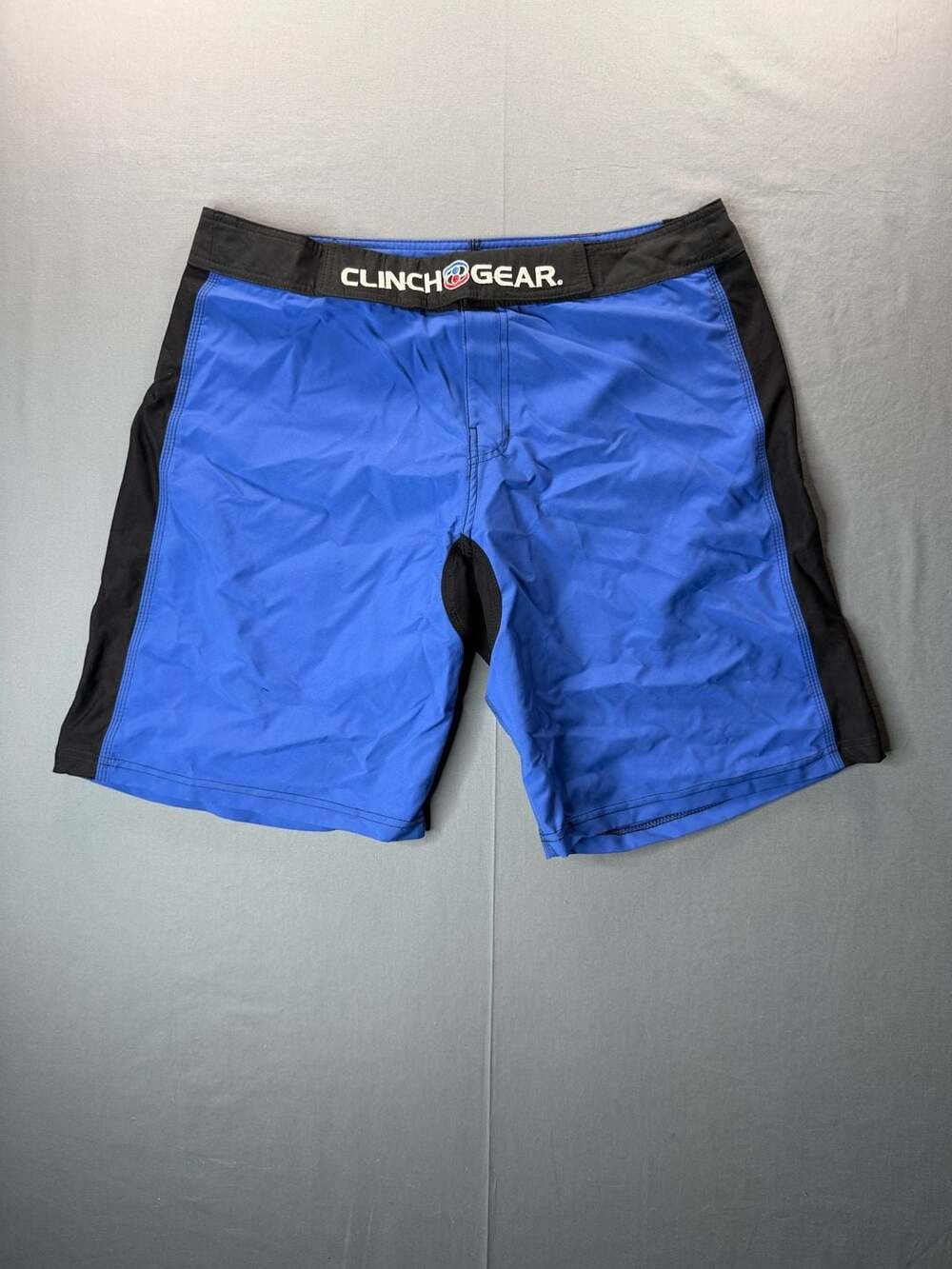 Vintage Y2K Clinch Gear Board Shorts Size 36 Blue Black MMA Fight Shorts
